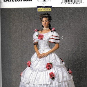 Butterick B6646 Making History Southern Belle DRESS Costume Sewing Pattern 6646 UNCUT Size 6, 8, 10, 12, 14