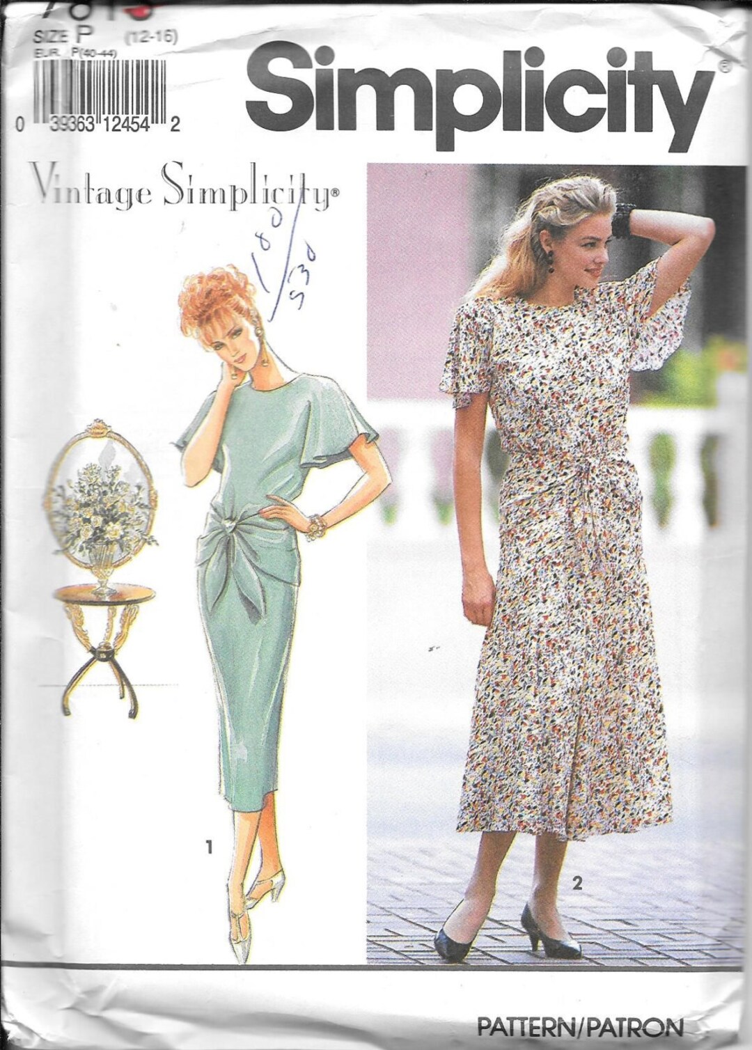 爆売り！ Slim Dress Vintage 7813 Simplicity or Sewing Skirt Flared 裁縫材料