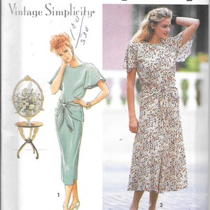 Simplicity 7813 Vintage Dress Slim Or Flared Skirt Sewing Pattern UNCUT Size 12, 14, 16