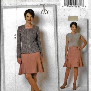 Butterick B6260 Veste zippée ajustée Lisette pour femme, patron de couture jupe à volants 6260 non découpé, tailles 6, 8, 10, 12, 14