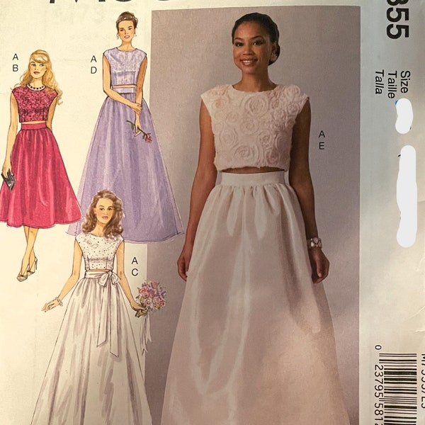 McCall's M7355 David Tutera Special Occasion Top and Skirt Sewing Pattern UNCUT Size 14, 16, 18, 20, 22