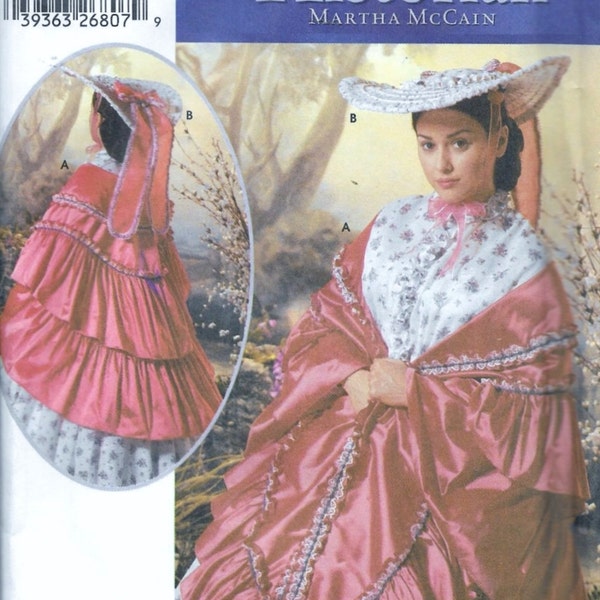 Simplicity 5444 Sewing Pattern Civil War Era Mantle aand Hat One Size