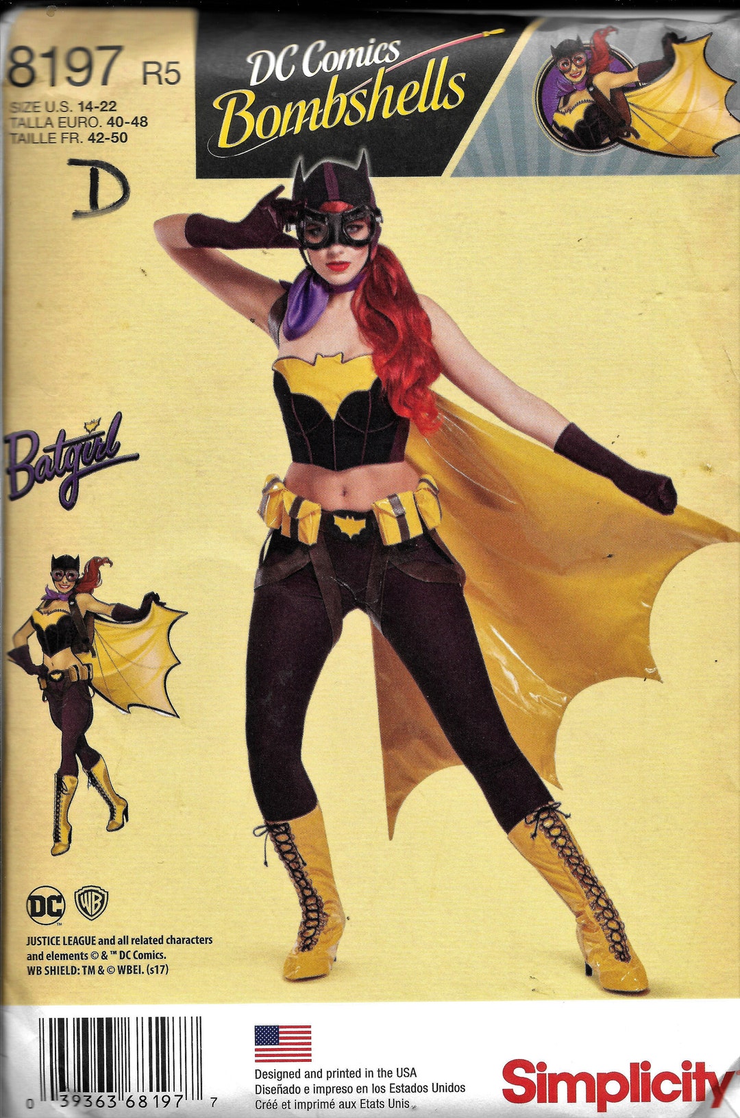Simplicity 8197 DC Comics Bombshells COS Bat Girl Batgirl Simplicity 8197 DC Comics Bombshells COS Bat Girl Batgirl