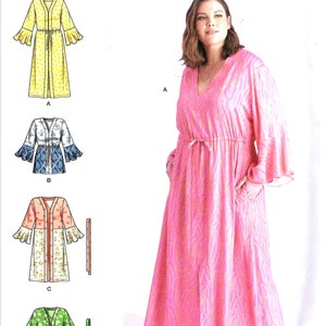 Simplicity R11518/S9603 Kaftaner och omlottklänningar med utsvängda ärmar, sömnadsmönster, oklippta, plusstorlekar 26, 28, 30, 32