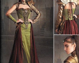 Simplicity 8363 - Molde para Costura de Traje Medieval de Elfo Guerreiro Ranger com Armadura e Coroa (SEM CORTES) - Tamanhos 6, 8, 10, 12 e 14