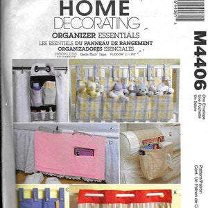 May include: A sewing pattern for home decor organizers. The pattern includes instructions for making a variety of organizers, including a bed skirt organizer, a crib organizer, and a wall-mounted organizer. The pattern also includes instructions for making a variety of pockets and compartments for the organizers.