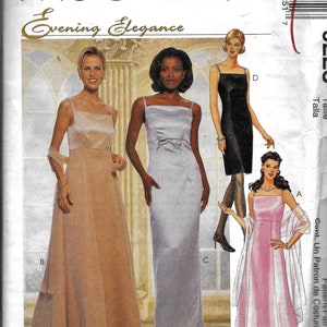 McCall's 9225 Evening Elegance Dress Gown Sewing Pattern UNCUT Size 4, 6, 8