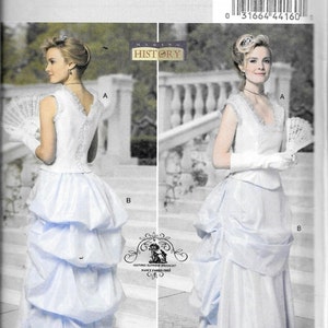 Butterick B5696 Historical Victorian Southern Belle 2-Pc Dress Top And Skirt Costume Sewing Pattern 5696 Steampunk Size 8, 10, 12 and 14