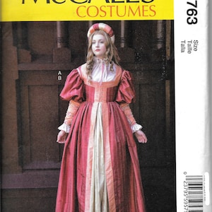McCall&#39;s M7763 Renaissance Dress Gown Sewing Pattern 7763 UNCUT Size 14, 16, 18, 20, 22