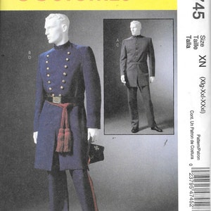 McCall&#39;s Pattern M4745 Men&#39;s Civil War Military Costume XL, XXL, XXXL Soldier Uniform 4745