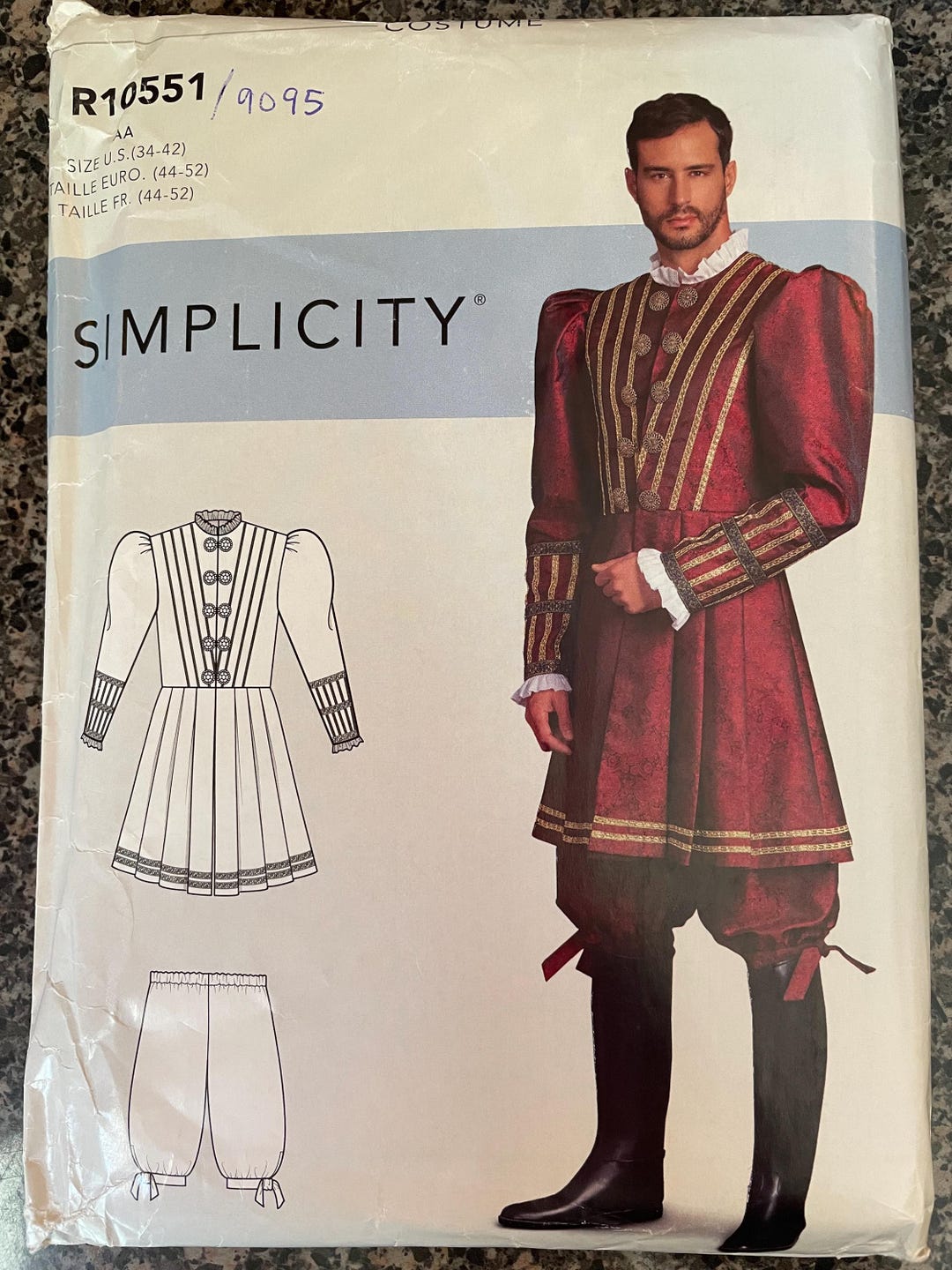 Simplicity R10551/9095 Men's Tudor Costume Doublet Pantaloons Suit ...