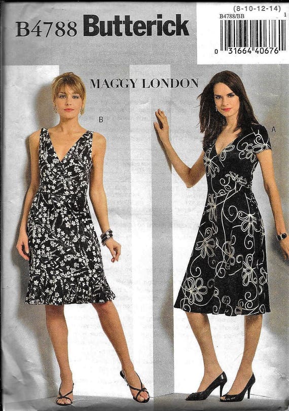 Butterick B4788 Maggy London Pullover Mock Wrap Dress Sewing