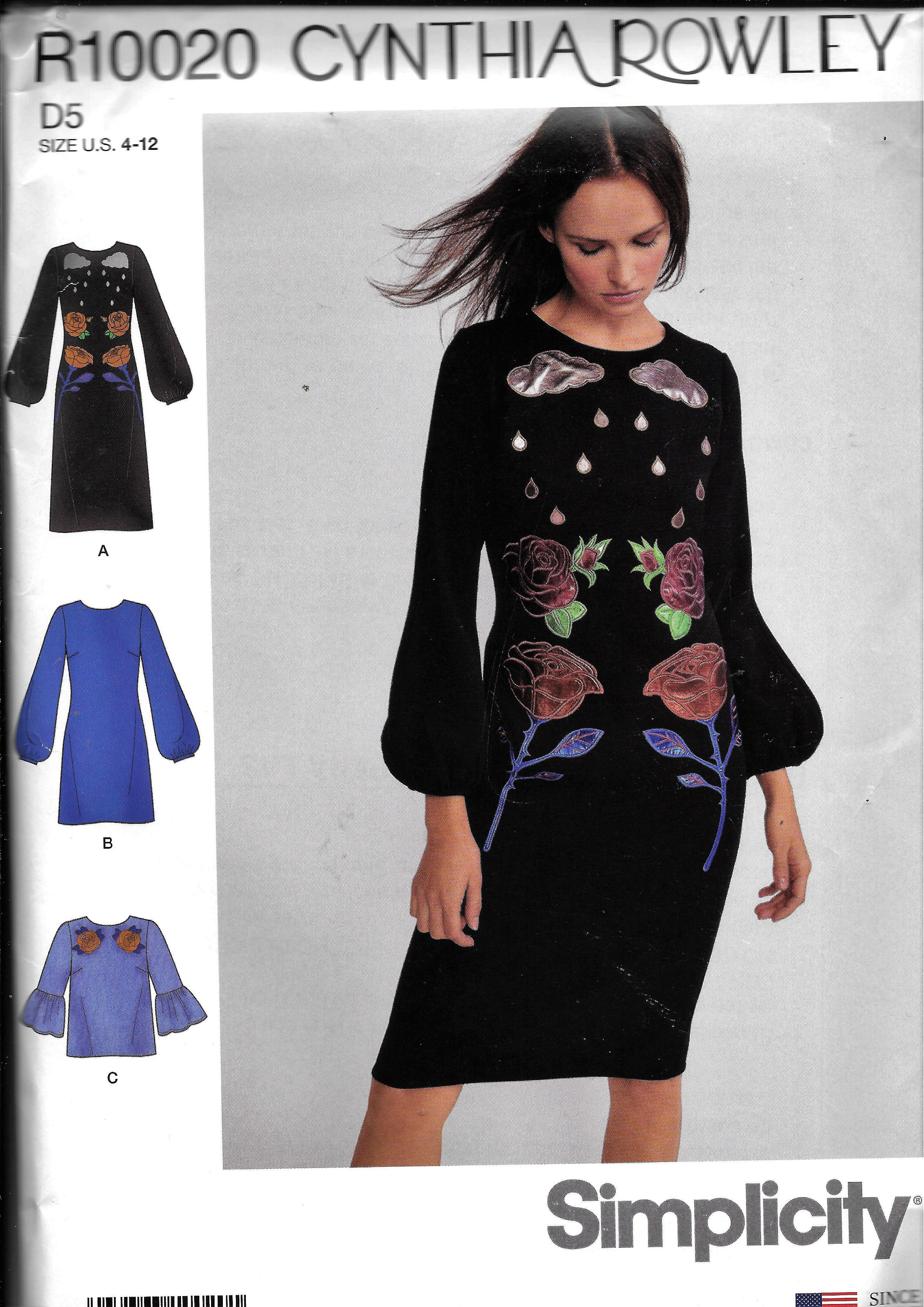 Simplicity R10020 Cynthia Rowley Dress or Top Bell Sleeves