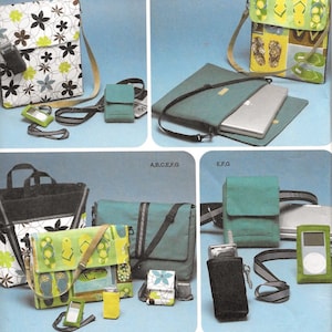 Simplicity 4391 Tote Bag Laptop Holder Sewing Pattern Cell Phone Camera Case