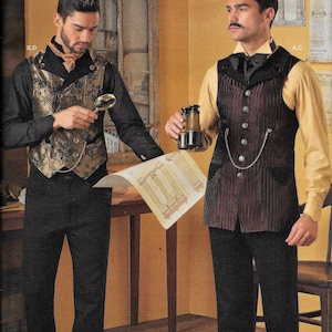 Simplicity 8408 Men&#39;s Shirt Vest Victorian Steampunk Costume Sewing Pattern UNCUT Size 38, 40, 42, 44