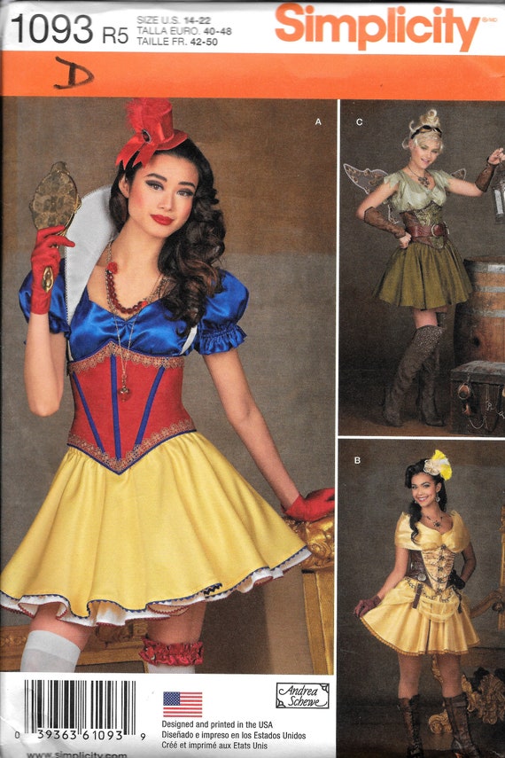 Simplicity 1093 SEWING PATTERN Sexy Andrea Schewe Snow White
