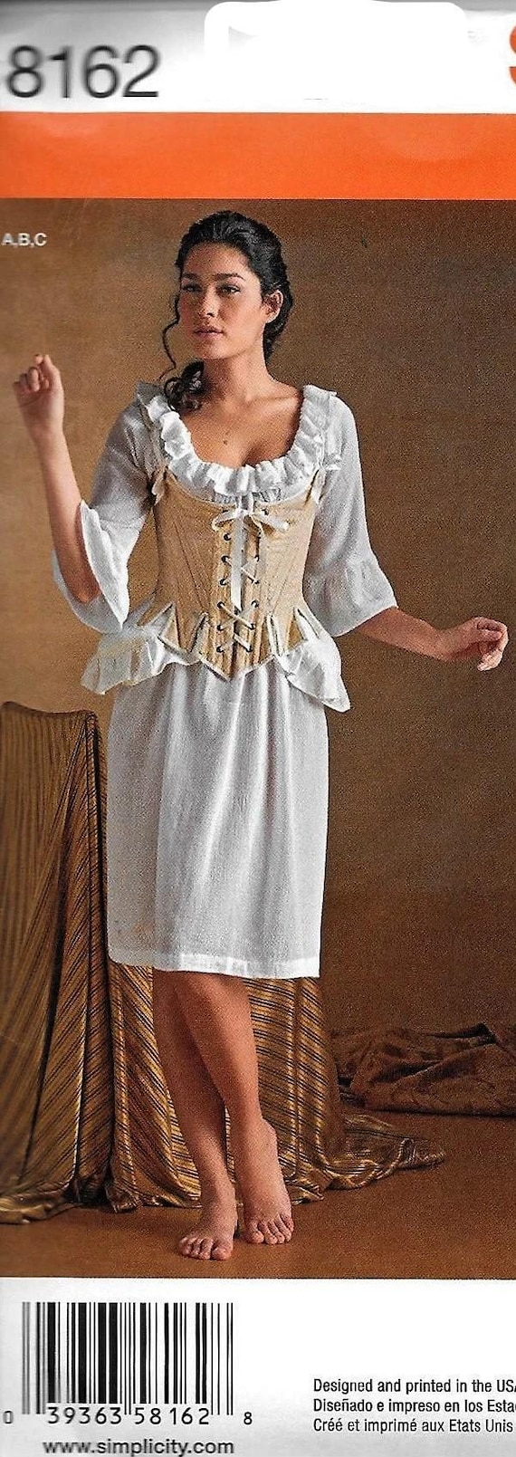 Simplicity 8162 Misses 18th Century Undergarments Corset