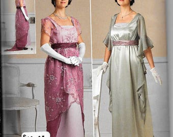 Simplicity 1517 Edwardian Dress Titanic Downton Abby Mystery Night Victorian Historical Costume Andrea Schewe Pattern Size 6, 8, 10, 12