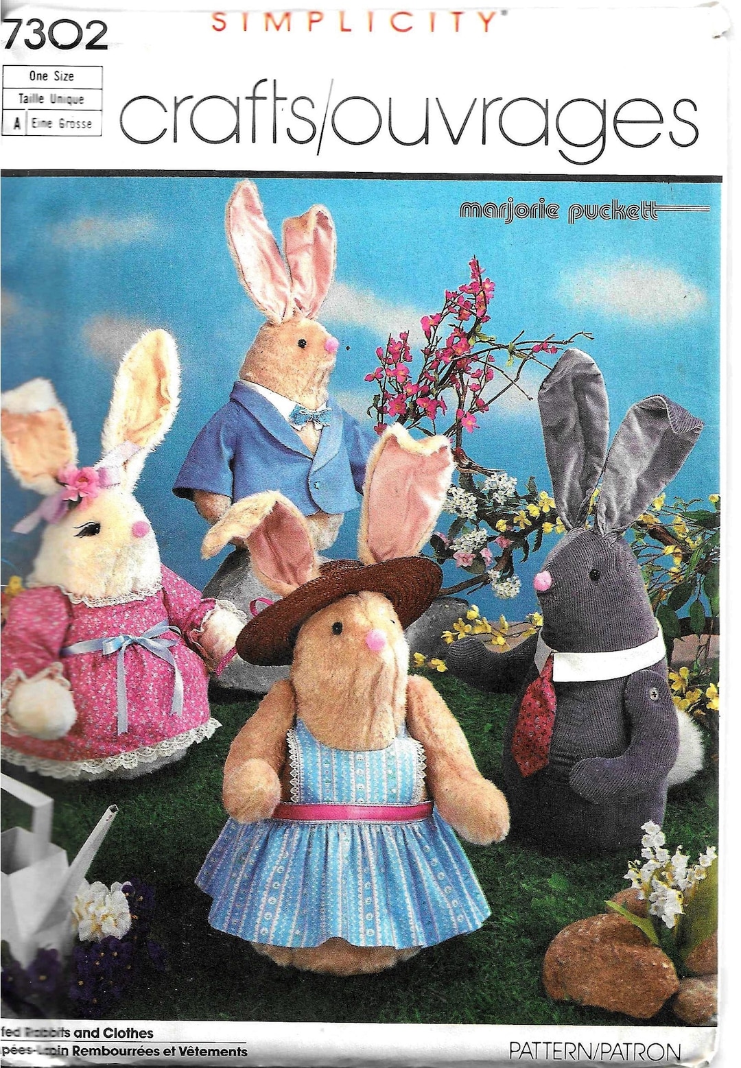 Simplicity Rabbit Pattern Tutorial Vintage Simplicity 7302 Marjorie Puckett Stuffed Rabbit Dolls and ...