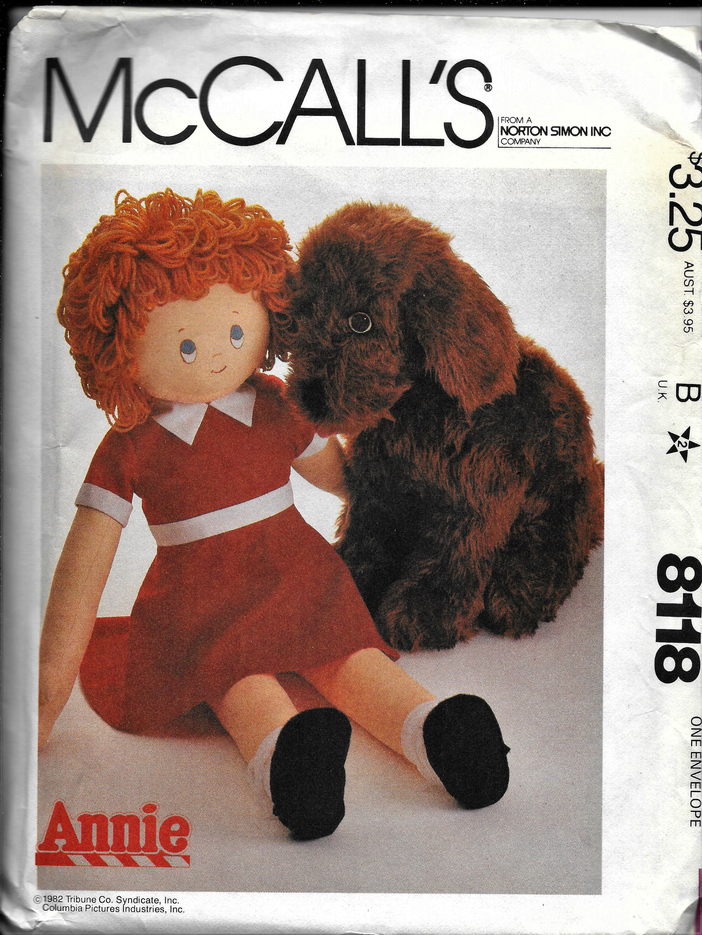 Vintage Mccall's 8118 ANNIE MOVIE Red Haired Girl Doll & - Etsy Vintage Mccall's 8118 ANNIE MOVIE Red Haired Girl Doll & - Etsy
