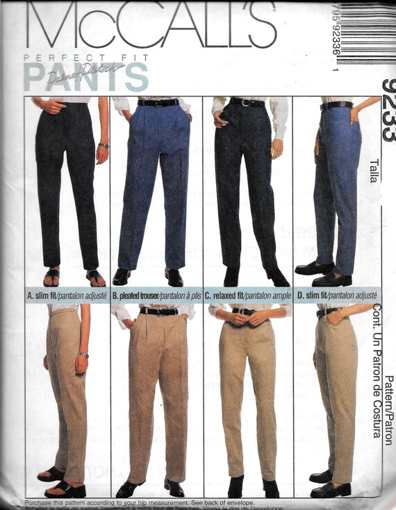 Fit PANTS Sewing Pattern UNCUT Size 