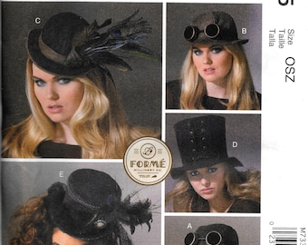 Patrón de costura para accesorios de moda de McCall's M7335 Hat Forme, sin cortar, 7335