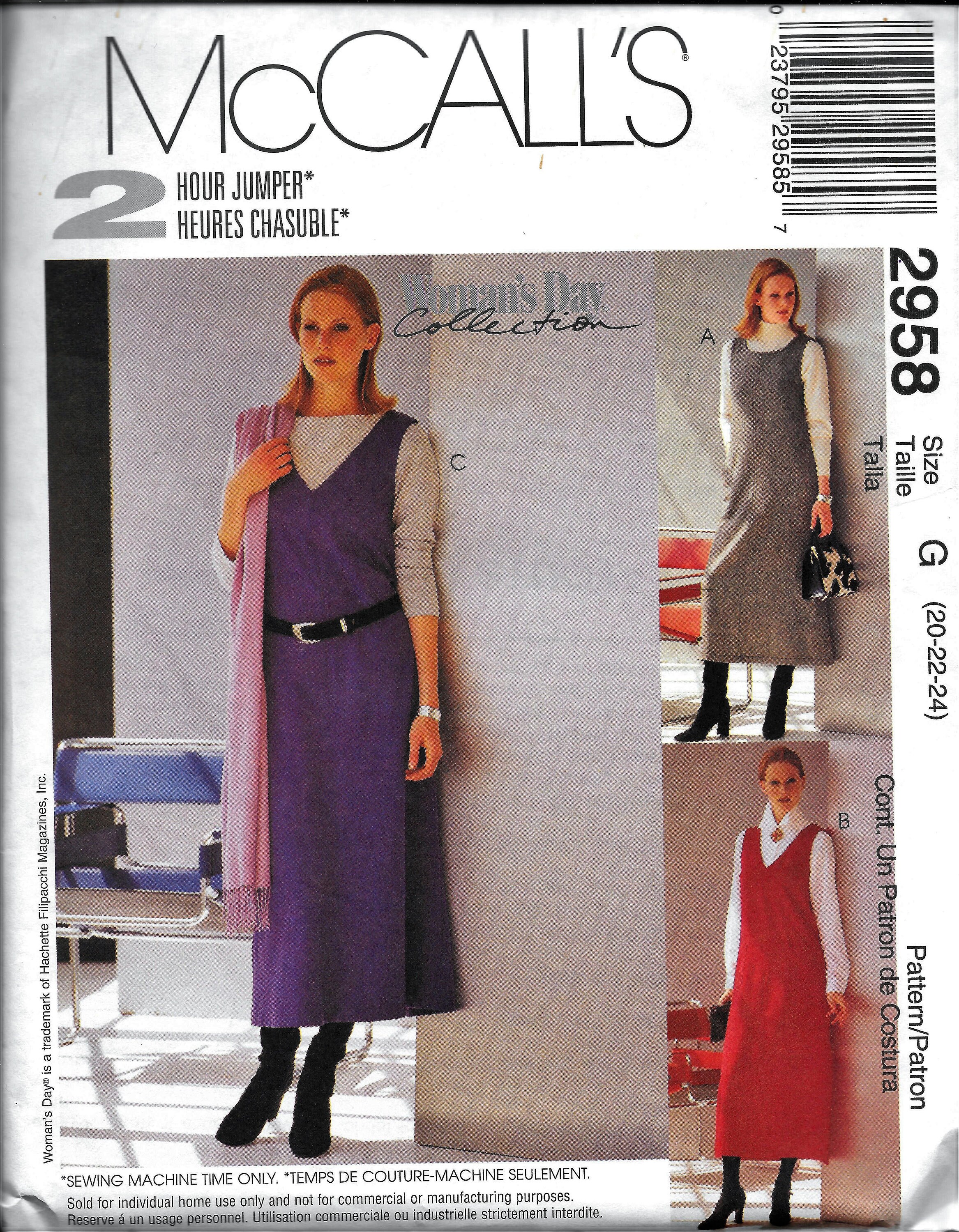 Jumper Dress Sewing Pattern UNCUT - Etsy