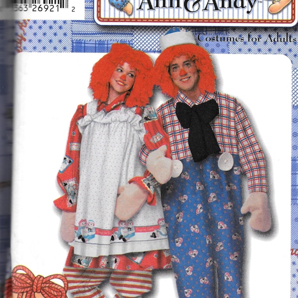 Simplicity 5425 Raggedy Ann And Andy Rag Doll Costume Sewing Pattern UNCUT Size XS, S, M, L, XL