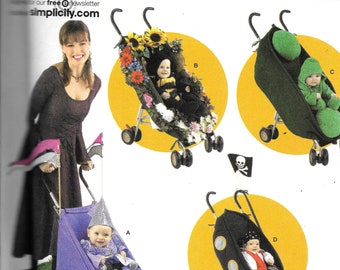 Simplicity 3612 Andrea Schewe Toddle Infant Baby Stroller Halloween Costume Sewing Pattern UNCUT Size 1/2, 1, 2, 3, 4