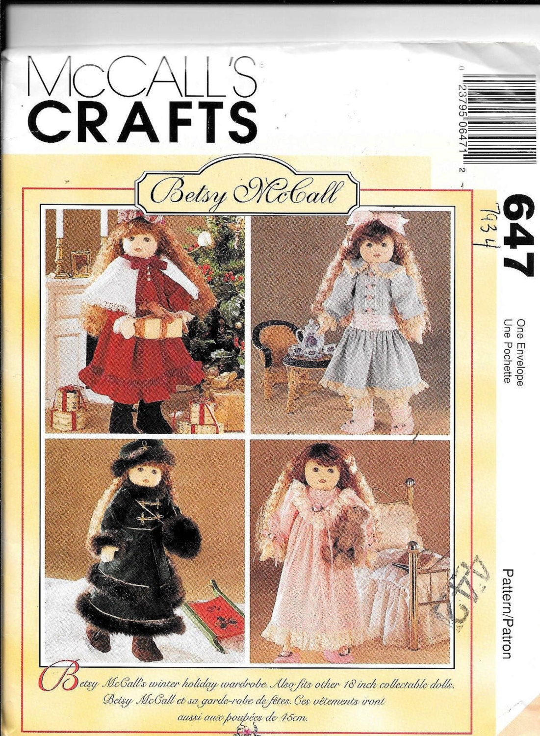 Mccall's 7934/647 Betsy Mccall Historical Winter Wardrobe