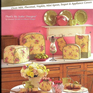 Simplicity 4341 Kitchen Accessories Sewing Pattern UNCUT Oven Mitt, Apron, Placemat, Teapot And Appliance Covers