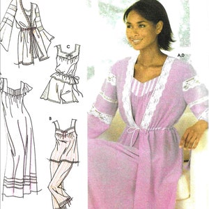 Simplicity 4793 Misses Nightgown, Pajamas and Robe Sewing Pattern UNCUT Size L and XL