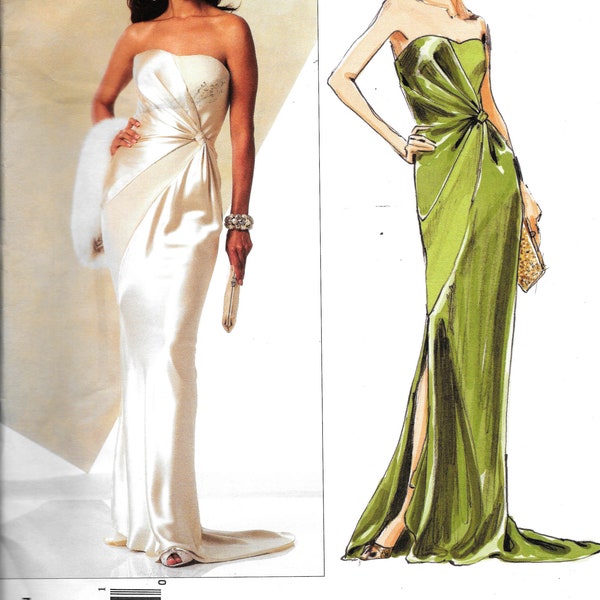 Vogue V2929 Bellville Sassoon Designer Strapless Evening Dress Sewing Pattern 2929 UNCUT Size 4, 6, 8