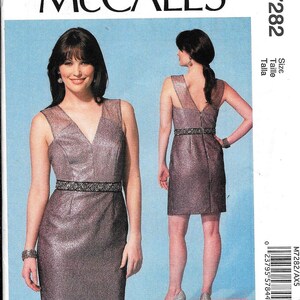 McCall&#39;s M7282 Misses Evening Dress V Neck V Back Fitted Sewing Pattern 7282 UNCUT Size 4, 6, 8, 10, 12