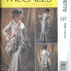 McCALLS M6770 Victorian Steampunk Gothic Bustle Gown Skirt And Pants Costume Sewing Pattern Size 4, 6, 8, 10 UNCUT