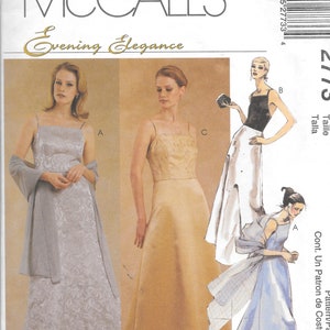 McCall&#39;s 2773 Evening Elegance Dress And Stole Sewing Pattern UNCUT Size 10, 12, 14