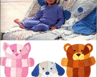 Simplicity 4993 Animal Rag Quilt Rug Sewing Pattern Longia Miller Dog Cat Bear Out of Print UNCUT