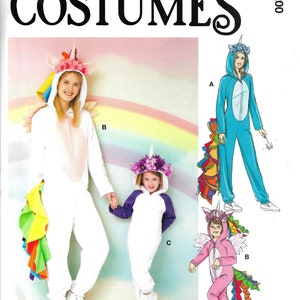 McCall&#39;s R11200/M7852 Misses Animal Jumpsuit Bear Unicorn Pony Costume Sewing Pattern UNCUT Size S, M, L, XL