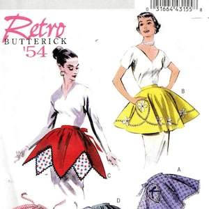 Butterick B5435 Hostess Half APRON Retro Vintage 1950s Sewing Pattern S, M and L