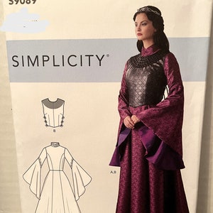 Simplicity R10548/9089/S9089 Renaissance Costume Fantasy Dress Sewing Pattern UNCUT Plus Size 14, 16, 18, 20, 22
