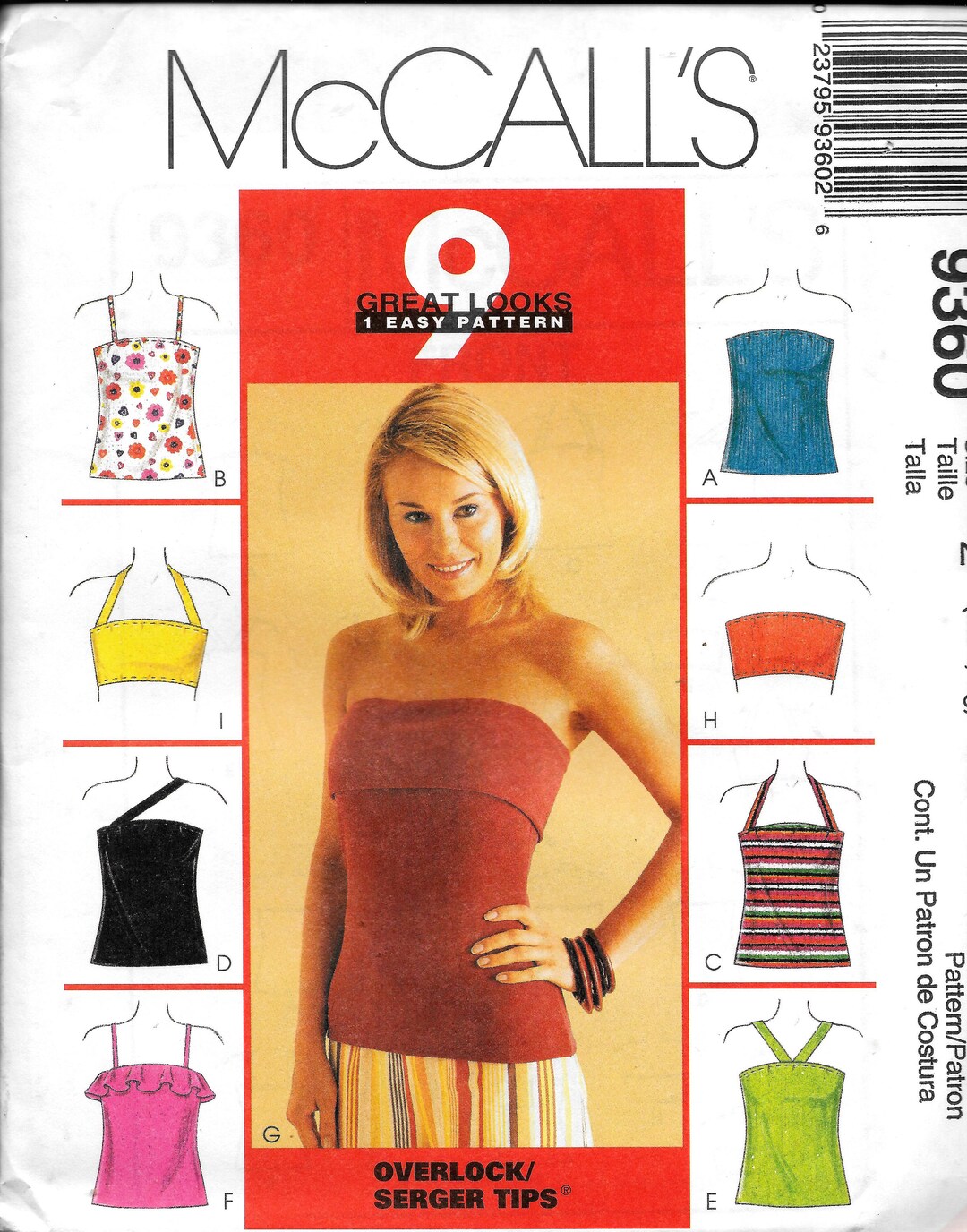 Mccall's 9360 Misses Tops Sewing Pattern UNCUT Size M, L - Etsy