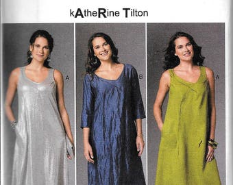 Butterick B6283 Katherine Tilton Boho Pullover Loose Fitting DRESS Sewing Pattern 6283 Size Small, Medium, XSmall