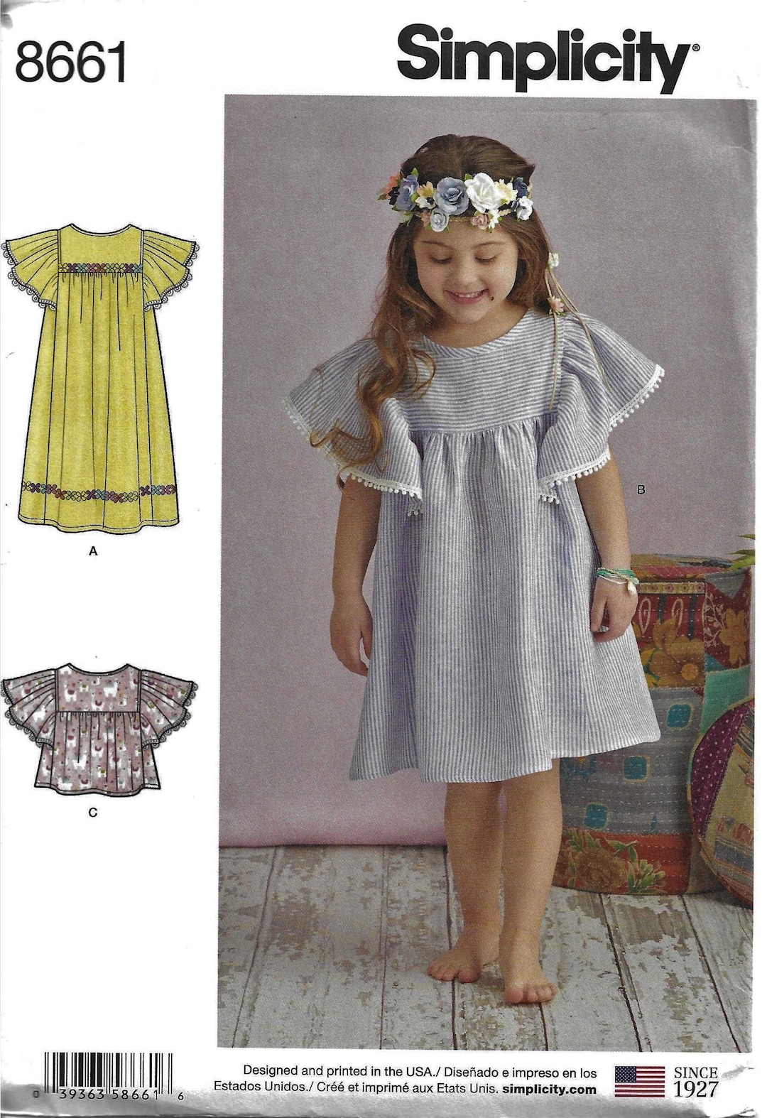 Simplicity 8661 Patron de couture pour robe et haut pour filles
