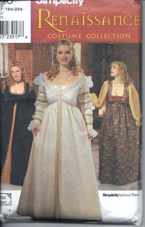 Simplicity 9228 Renaissance Wedding Gown Plus Size 18w 20w Etsy