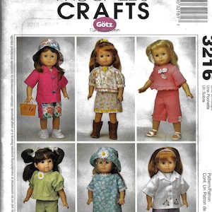 McCall&#39;s 3216 Gotz 18&quot; Doll Clothes Sewing Pattern UNCUT