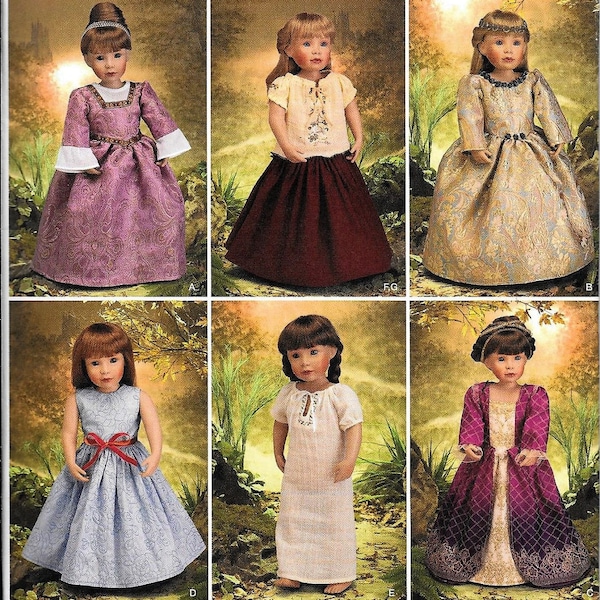 Simplicity 2768 American Girl 18" Doll Clothes Sewing Pattern Carpatina Renaissance Dress Costume UNCUT