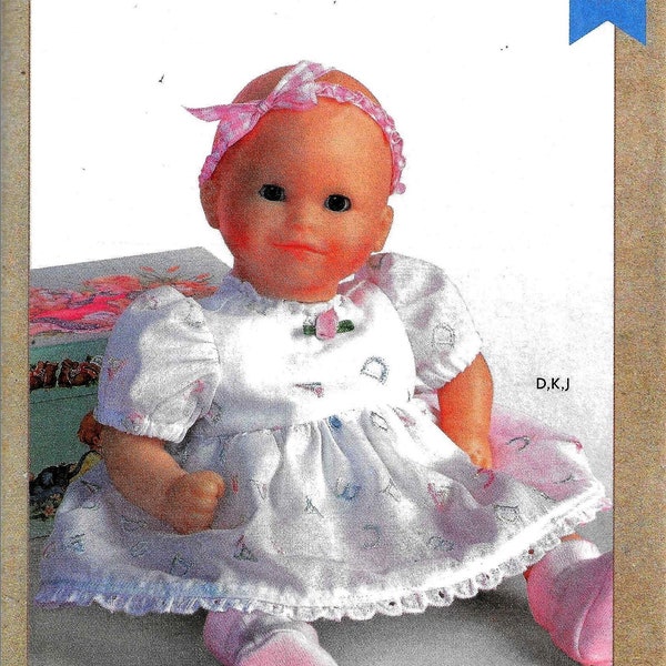 Kwik Sew K4283 (M) 11"-12" & (L) 14"-16" Baby Doll Clothes Sewing Pattern UNCUT