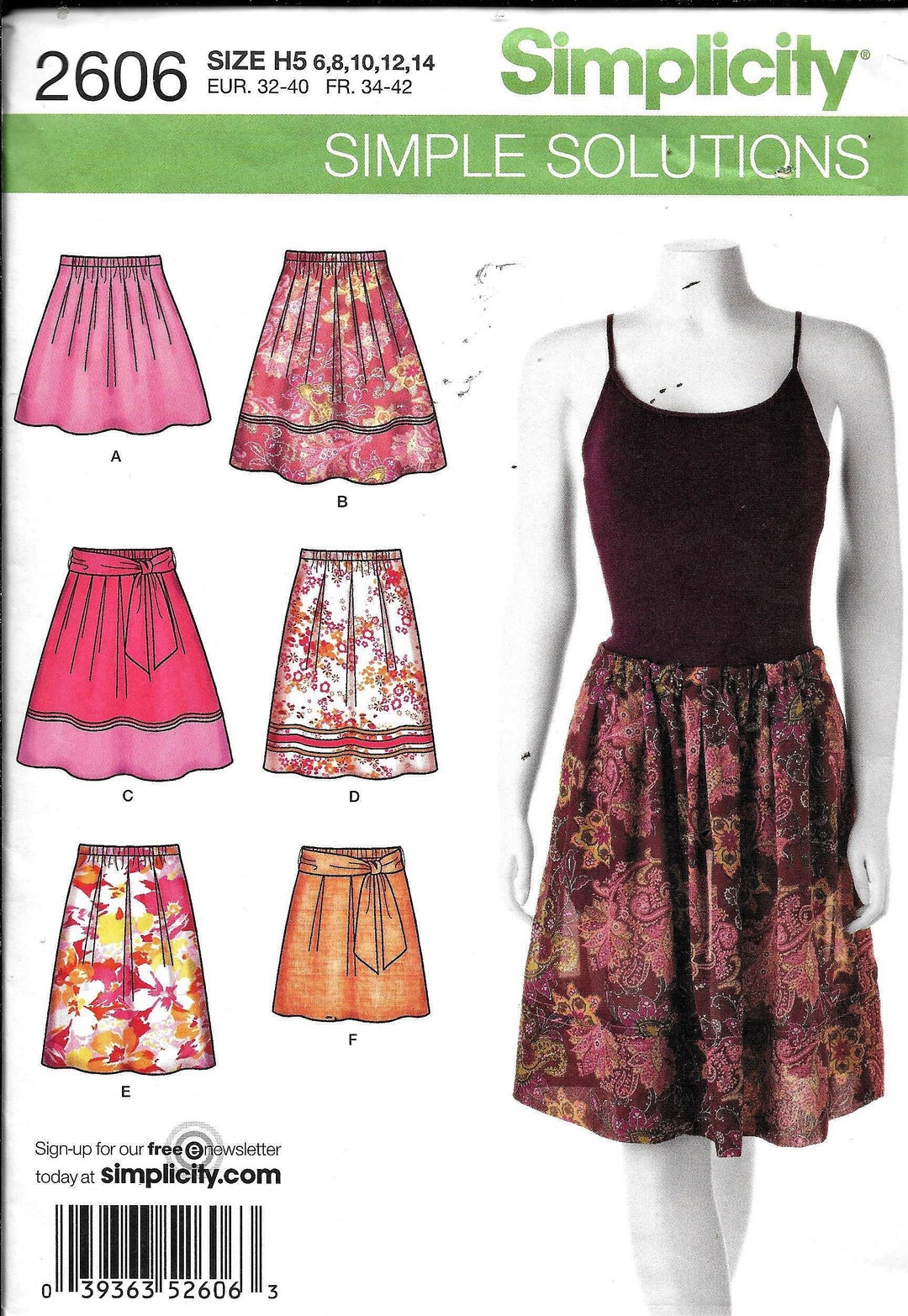 Simplicity 2606 Ms Simple Solutions Pull-on Pleated Skirts 2 - Etsy