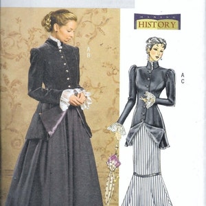 Butterick 4954 Edwardian, Marlborough, Gibson Girl, Steampunk traje vestido corsé patrón de costura sin cortar más tamaño 16, 18, 20 y 22 imagen 1