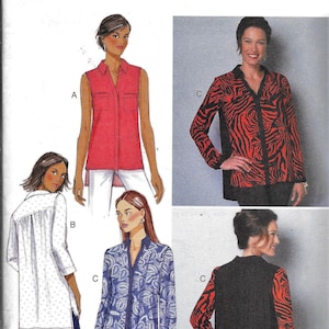 Butterick B6288 Loose SHIRT With Collar And Back Longer Than Front Sewing Pattern 6288 UNCUT Plus Size 16, 18, 20, 22, 24